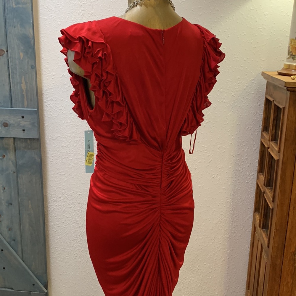 Antonio Melani Red Maxi Dress - semi formal - size Med. - Goddess Style - Picture 3 of 15